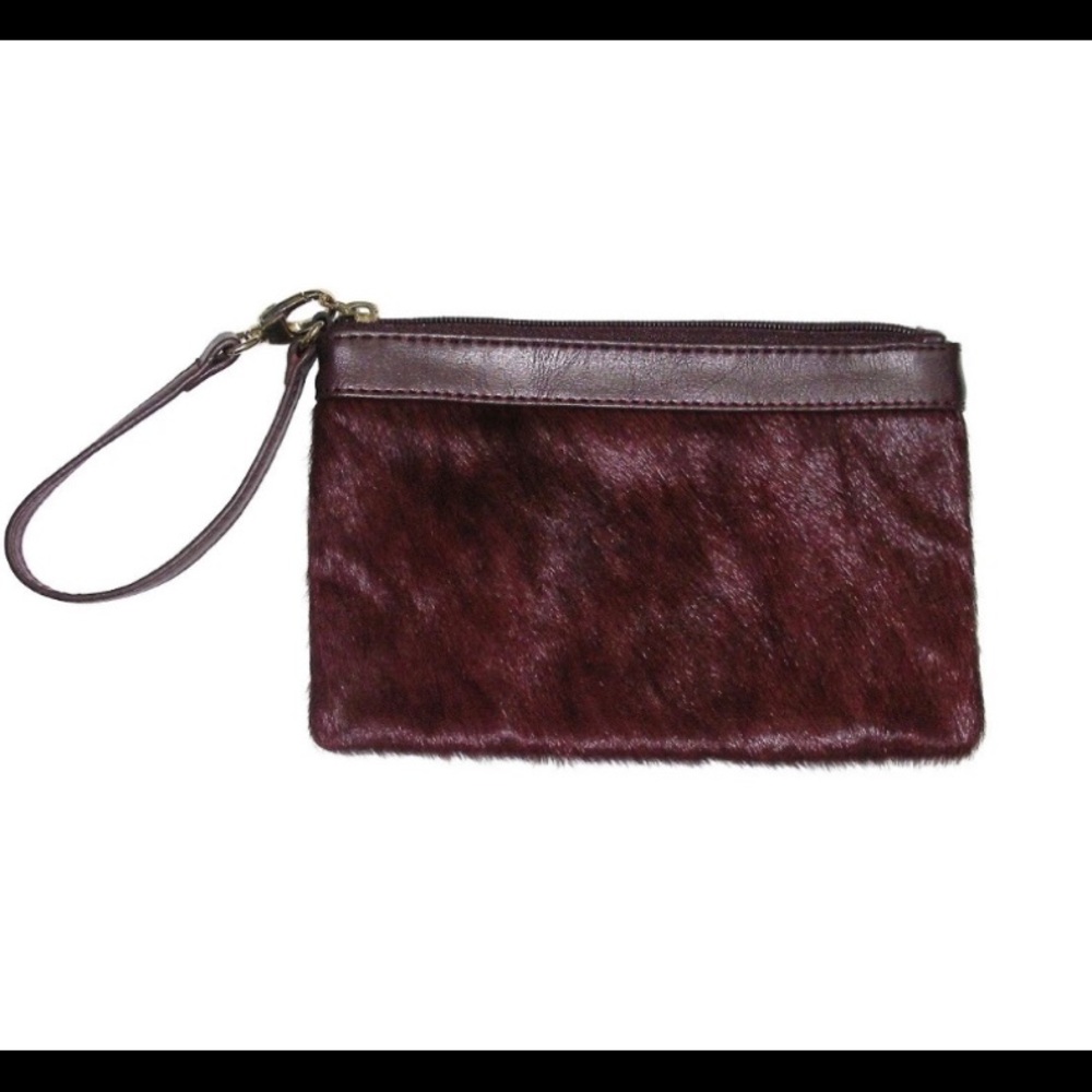 Rare Aqua Madonna Calf Hair Leather Wristlet